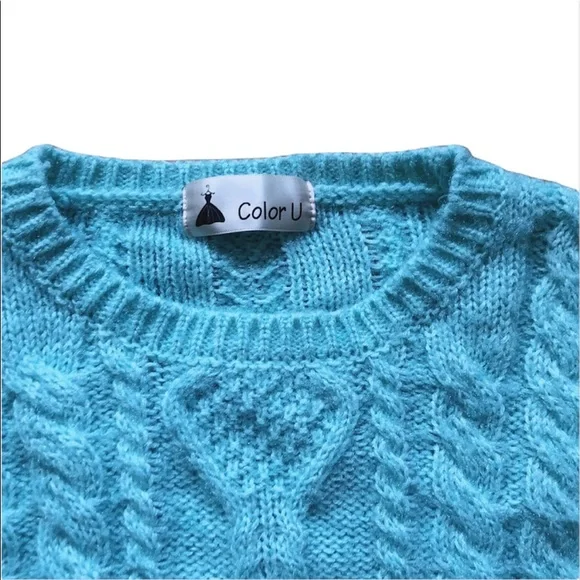 Green Crop Top Sweater - Picture 2 of 4